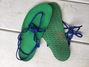 These are the Xero Shoes 6 mm minimalist sandals I ran the race in.